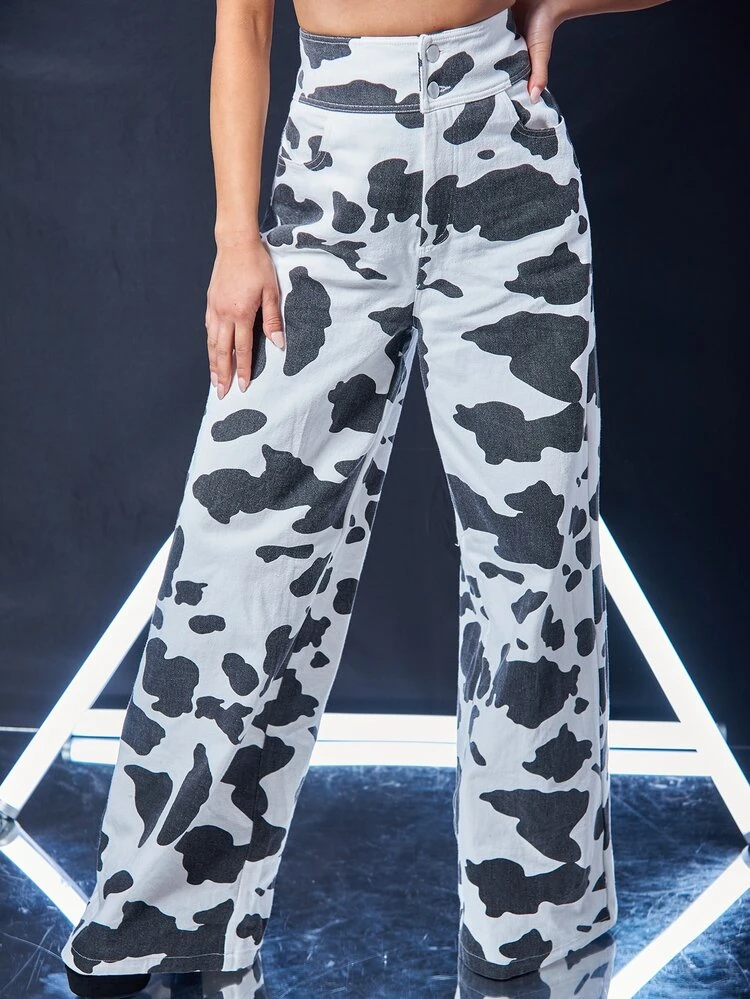 SHEIN Cow Print Pants | SHEIN South Africa