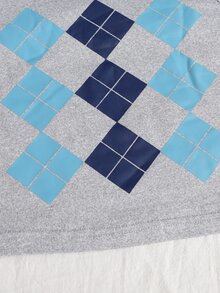 Top tank corto con estampado de rombo - Gris Claro - Ver 5