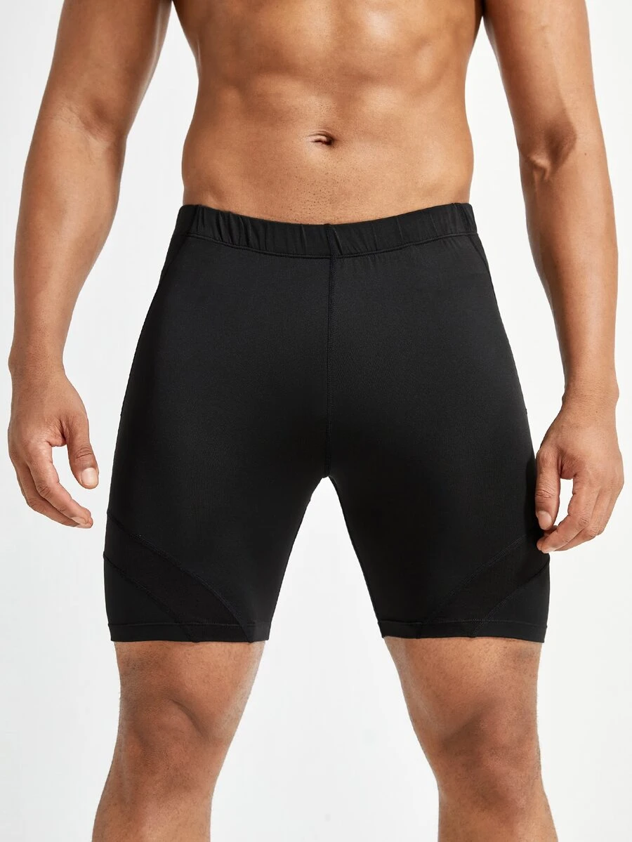 Hombres Mallas Deportivas unicolor - Negro - Ver 1