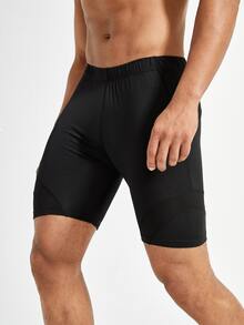 Hombres Mallas Deportivas unicolor - Negro - Ver 4