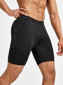 Hombres Mallas Deportivas unicolor - Negro - Ver 5