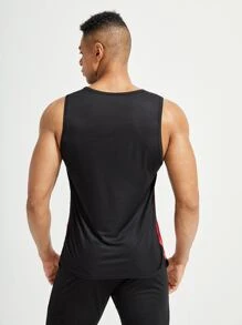 Manfinity Sport Corelite Boyfriend Style Men Ombre Sports Tank Top Workout Tops Tank Top Pack, Graphic, Colorful, Racer Back Tank, Basketball - Multicolor - View 2