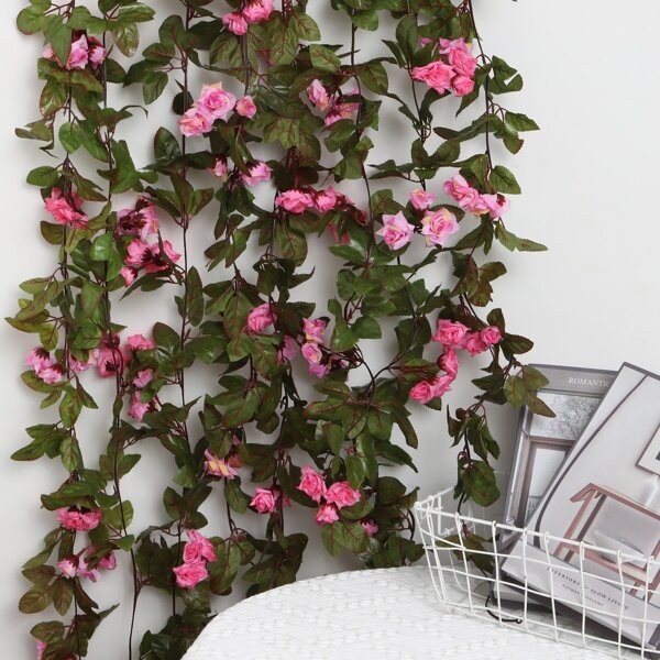 

1pc Artificial Rose Vine, Pink