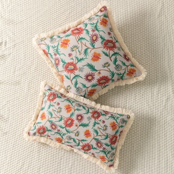 

1pc Flower Print Cushion Cover Without Filler, Multicolor
