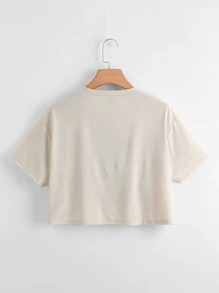 CovetEZ Camiseta corta con estampado de letra