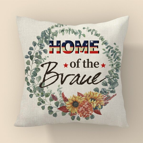 

Independence Day Wreath Print Cushion Cover Without Filler, Multicolor