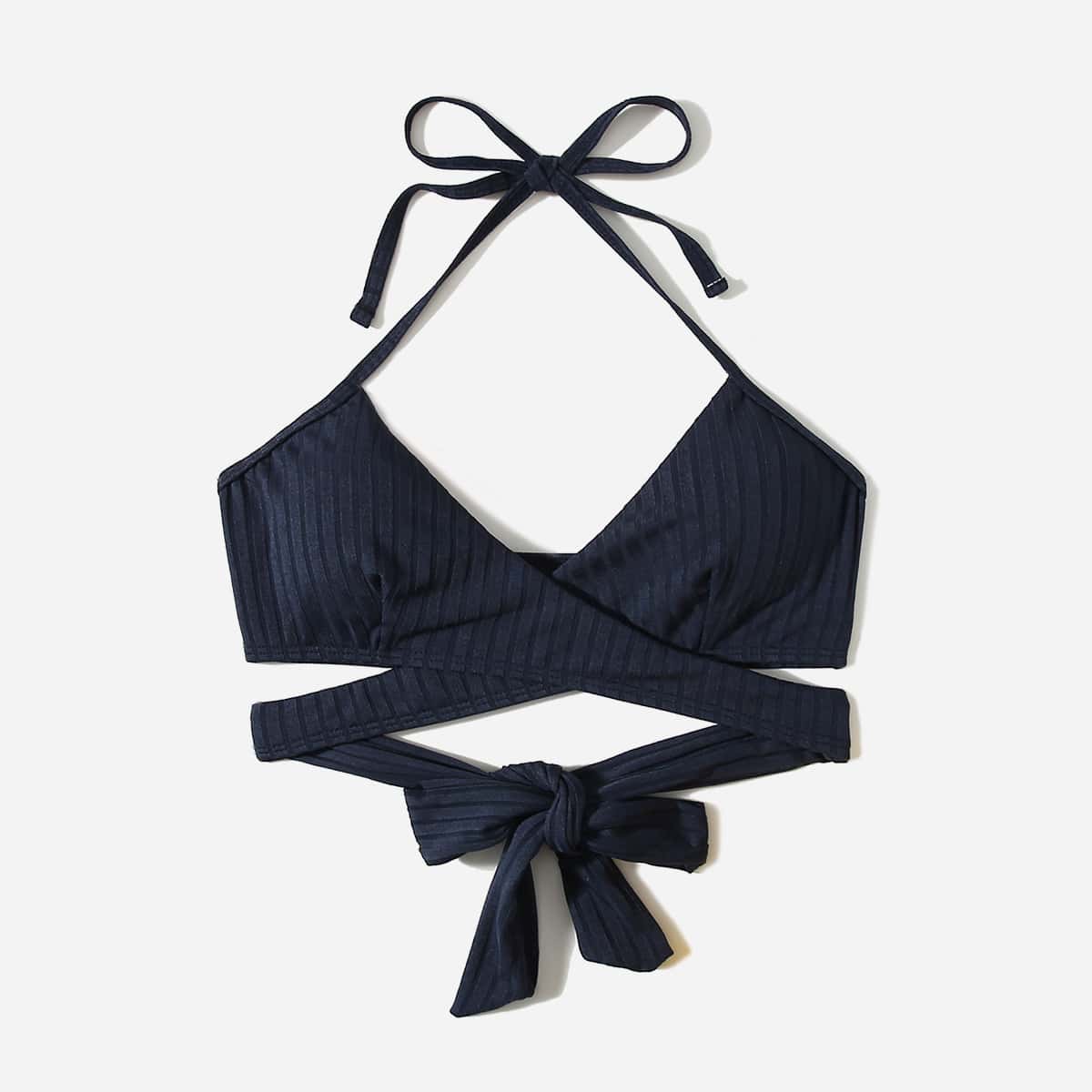 

Solid Knot Bikini Top, Navy blue