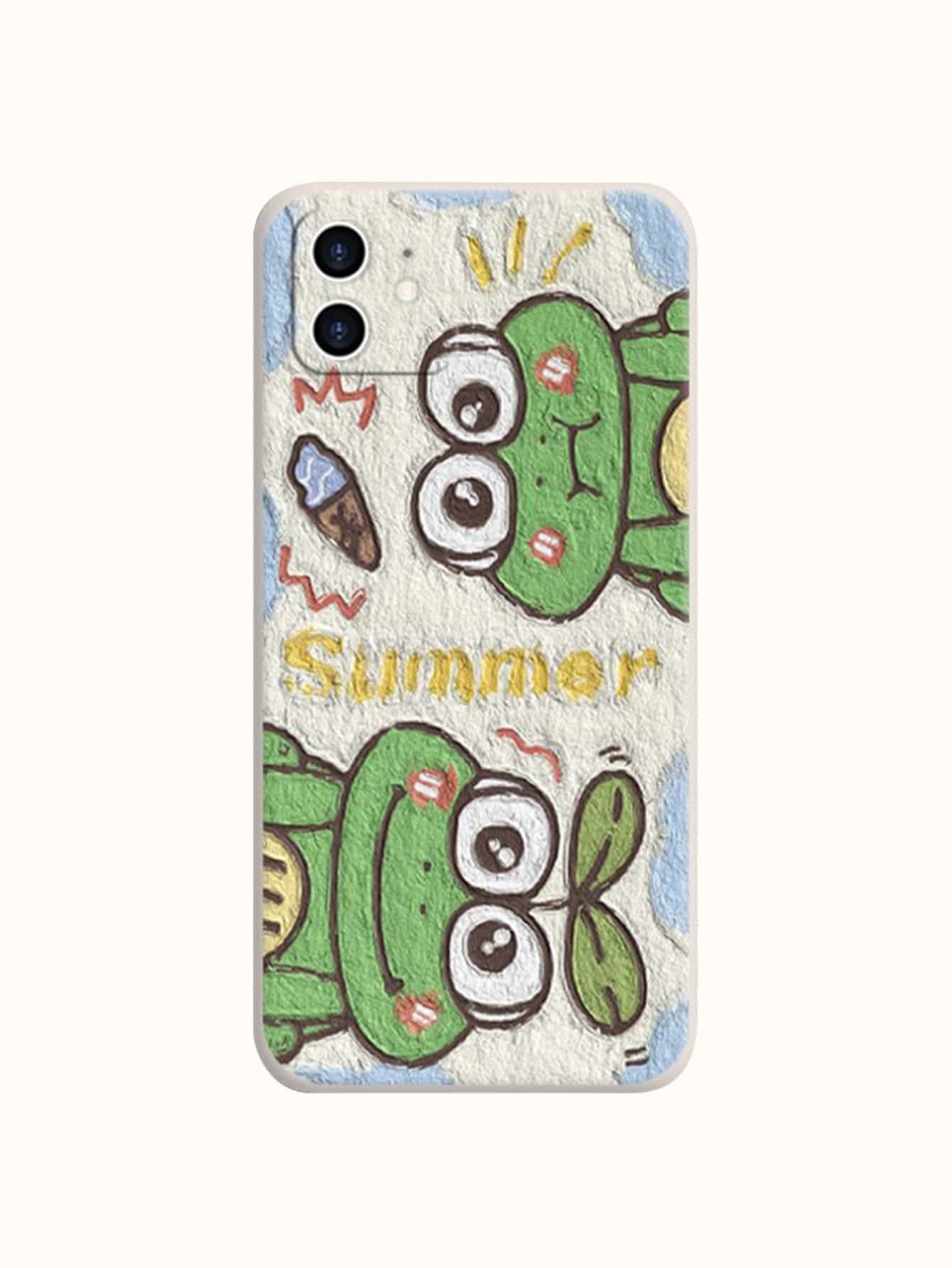 Funda para móvil con estampado de rana de dibujos animados - Multicolor - Ver 1