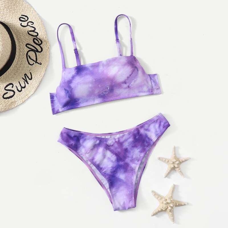 

Tie Dye Bikini Swimsuit, Purple
