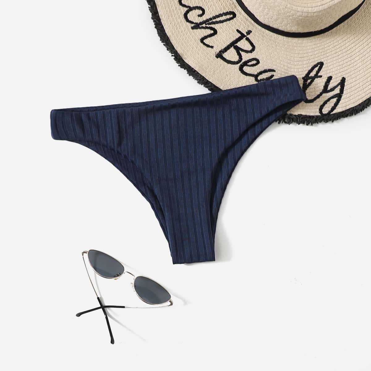 

Simple Solid Bikini Bottom, Navy blue
