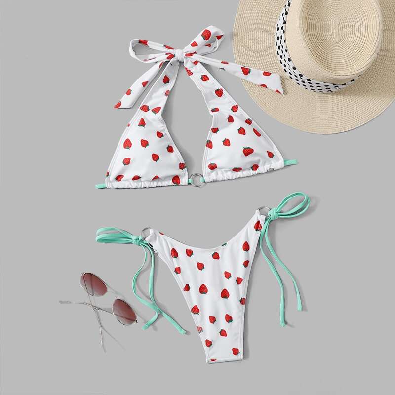 

Fruit Pattern Bikini Swimsuit, Multicolor