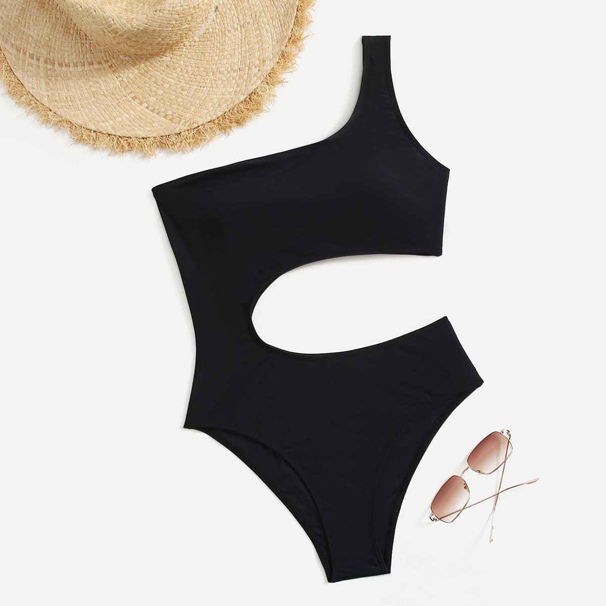 

Cut Out One Piece Swimsuit, Black