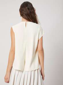 MOTF PREMIUM GATHERED ASYMMETRICAL TOP - Beige - View 2