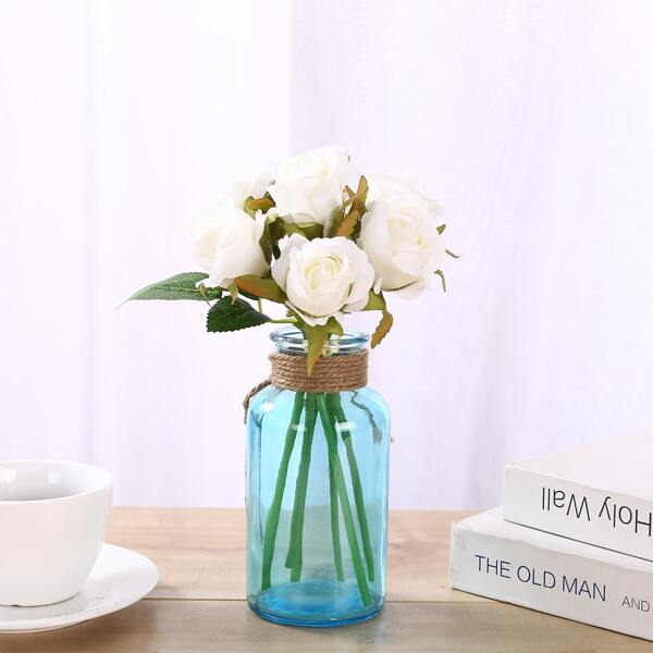 

3branches Artificial Rose, White