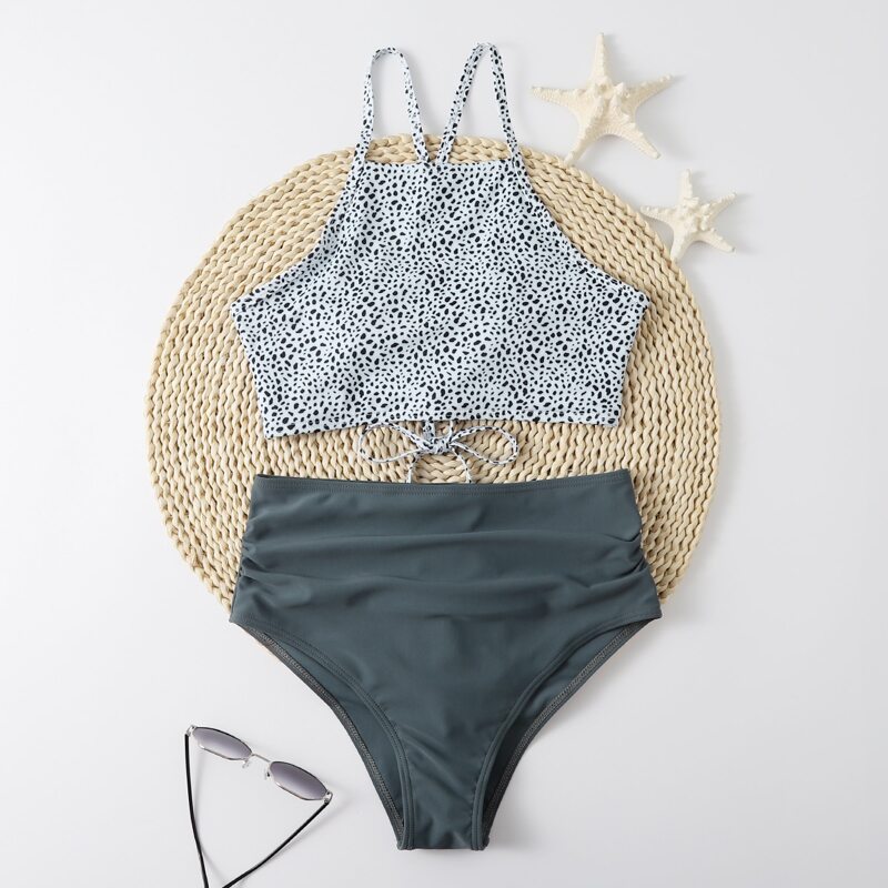 

Dalmatian Lace Up Bikini Swimsuit, Multicolor