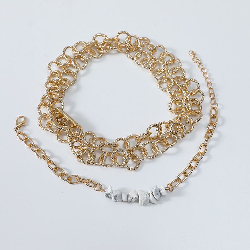 

2pcs Chain Bracelet, Gold