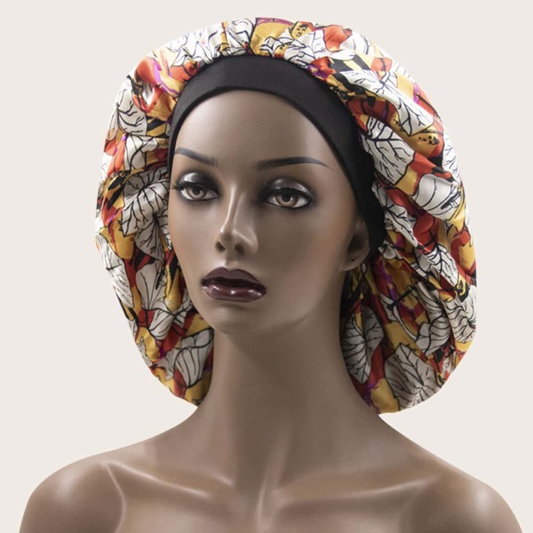 

Leaf Print Hair Bonnet, Multicolor
