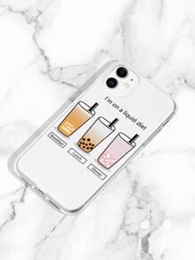 飲料圖案手機殼 - 無色 - 查看 2