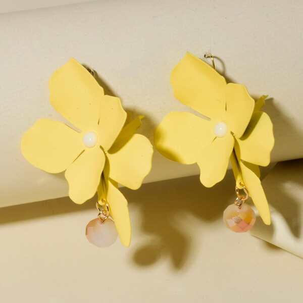 

Flower Decor Earrings, Yellow