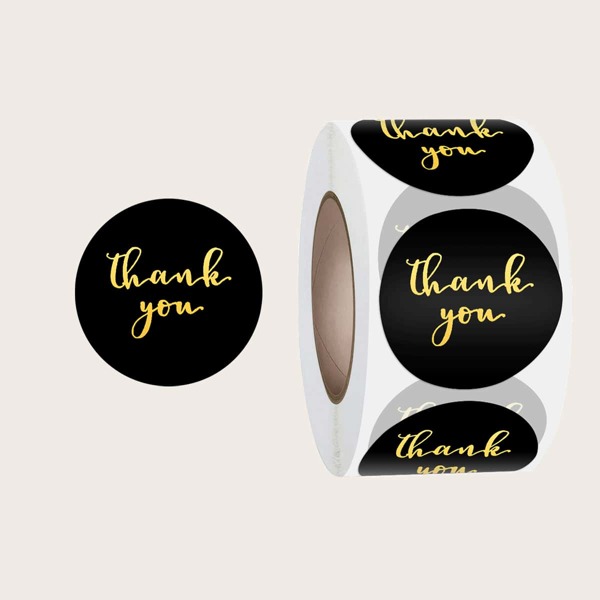 

500pcs Slogan Graphic Gift Sticker, Black