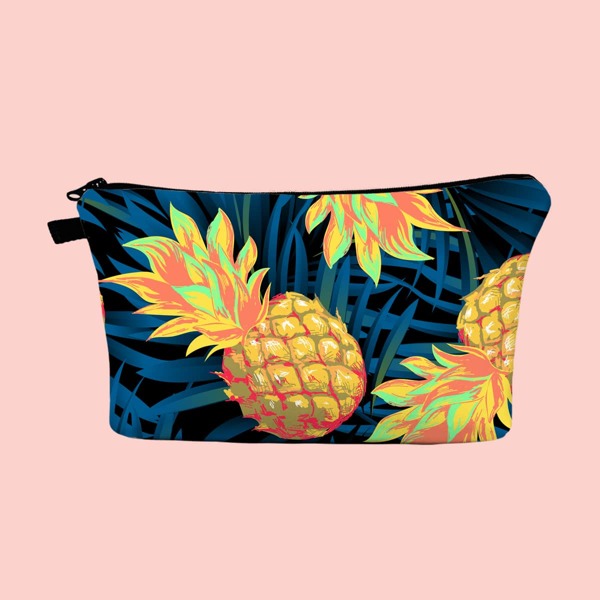 

Pineapple Print Makeup Bag, Multicolor