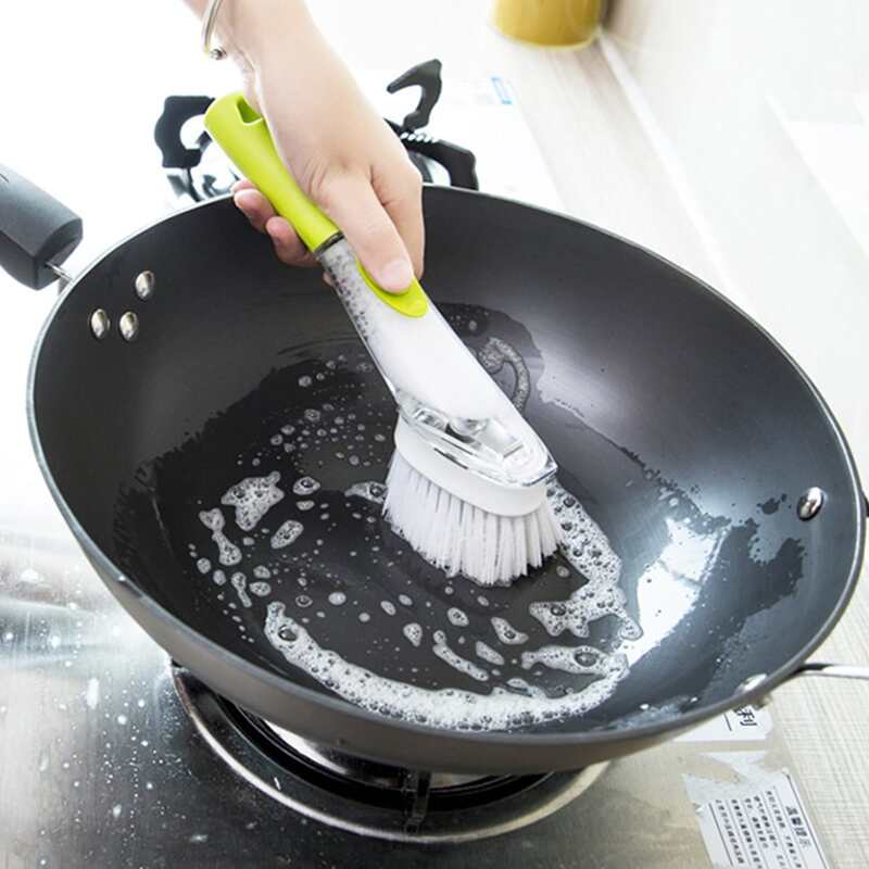 

1pc Liquid Filling Cleaning Brush, Green