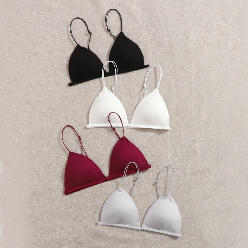 

4pack Solid Bra Set, Multicolor