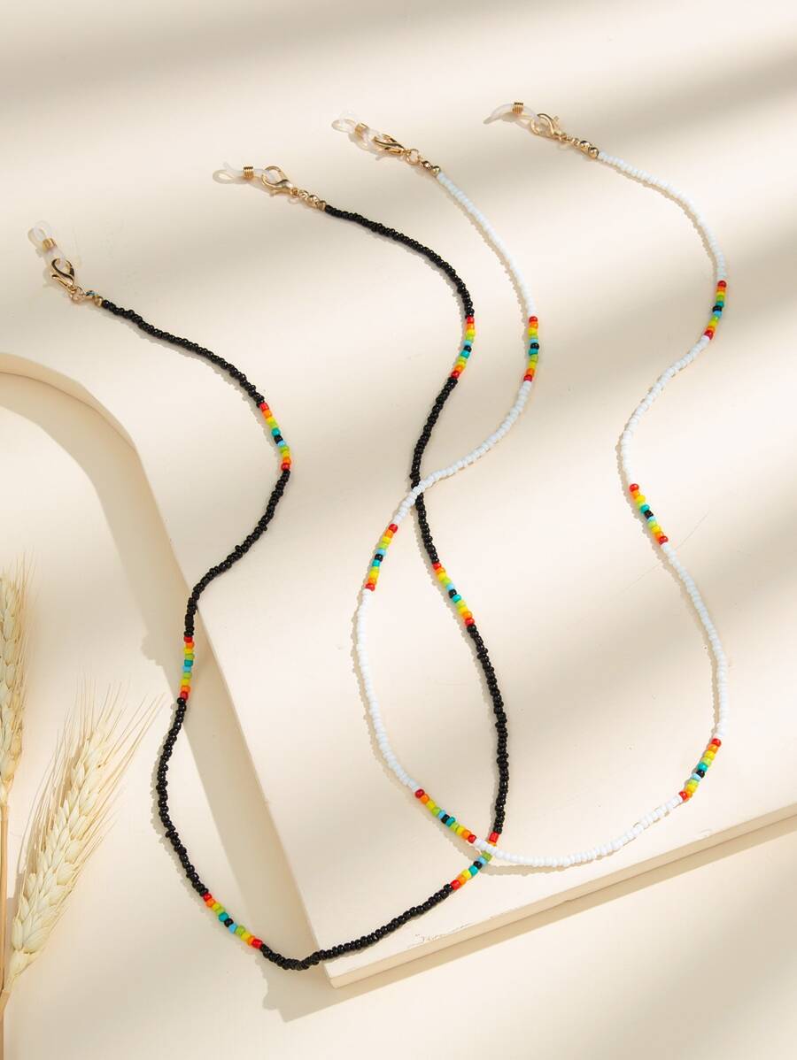 2 Miếng Dây chuyền che mặt Kết cườm - Nhiều màu - Xem 1