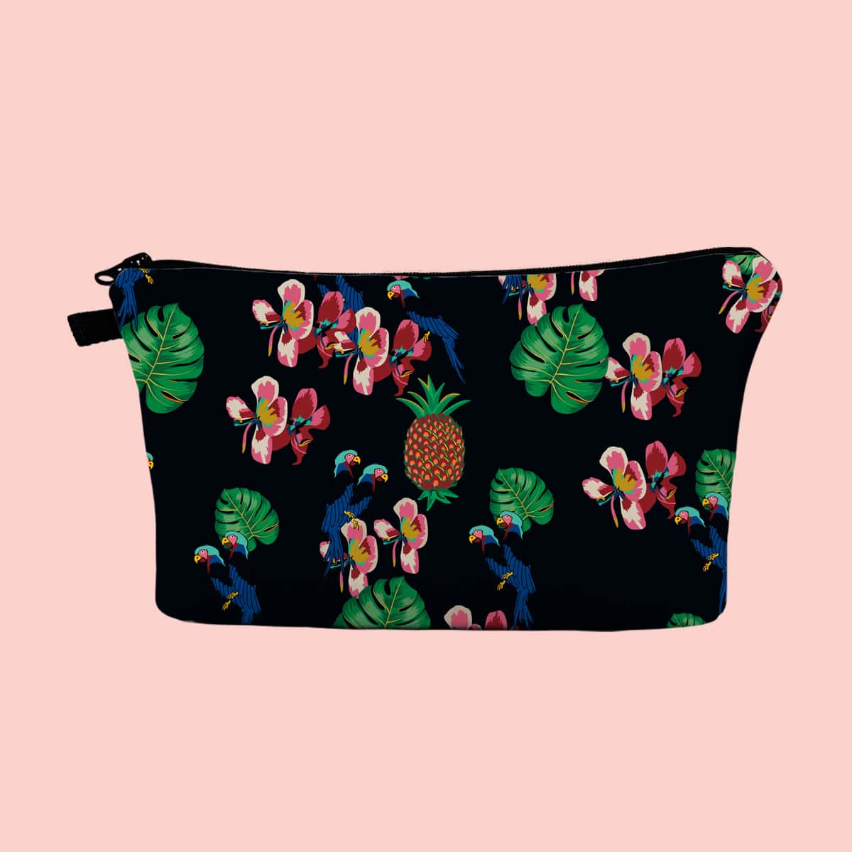 

Flower & Tropical Leaf Print Makeup Bag, Multicolor