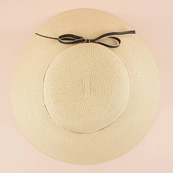 

Bow Knot Decor Hat, Beige