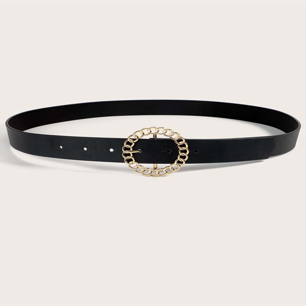 

Chain Design Buckle Belt, Black