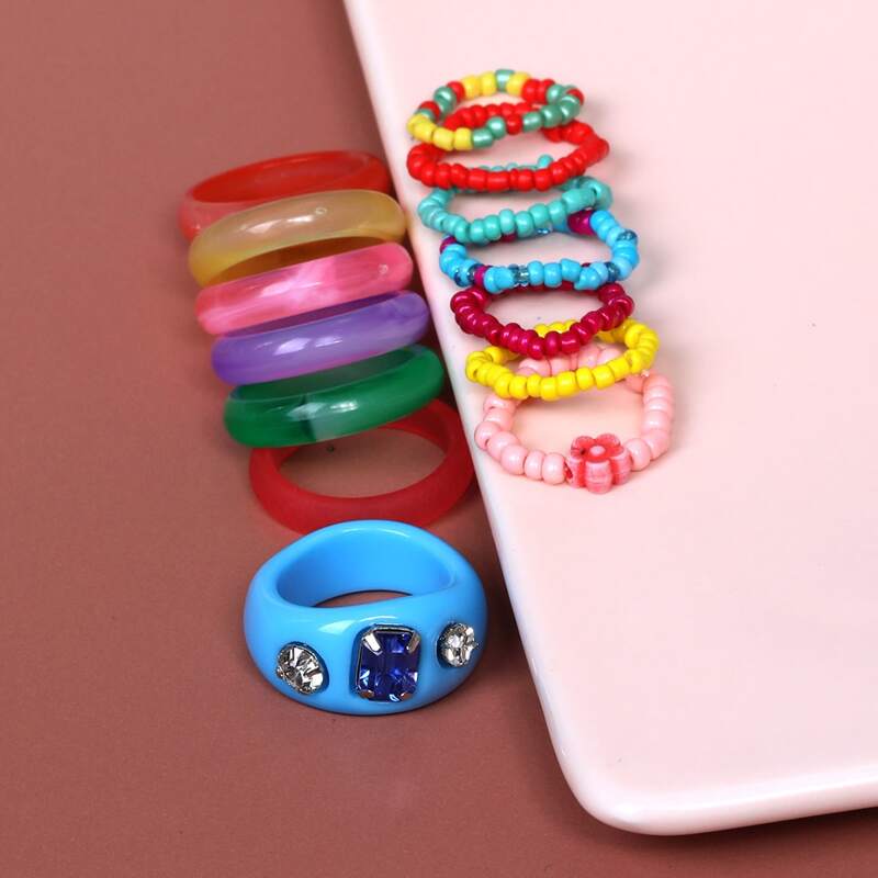 

14pcs Multicolored Ring, Multicolor