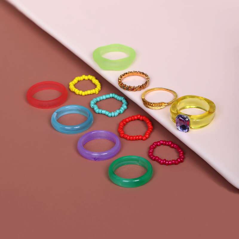 

12pcs Multicolored Ring, Multicolor