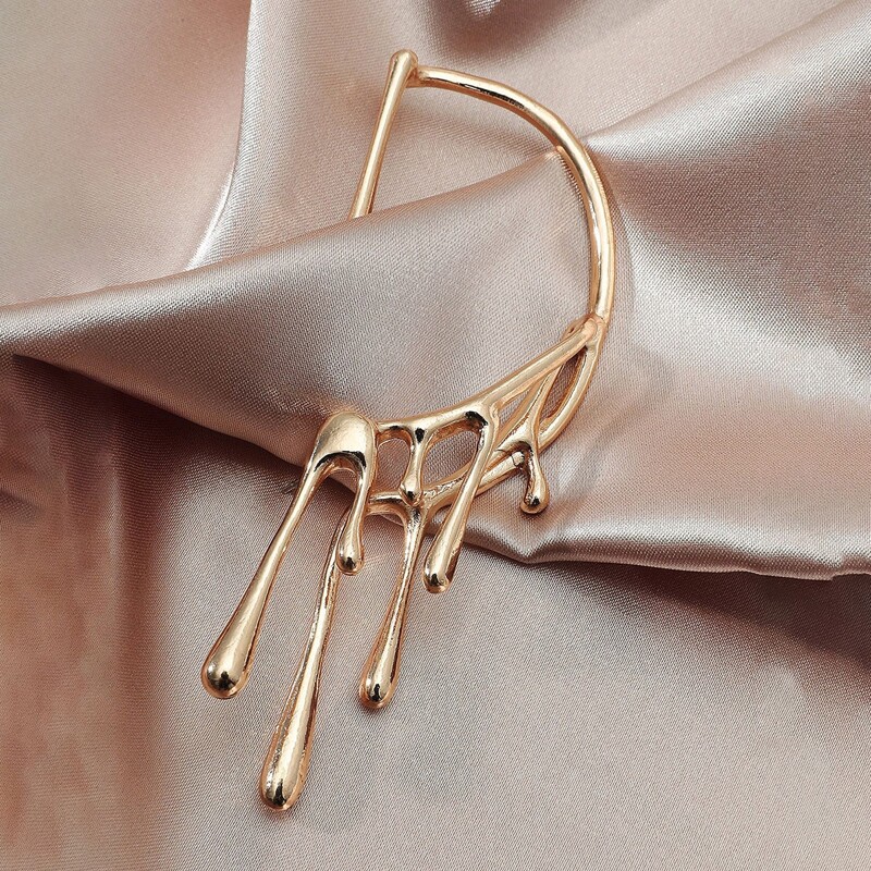 

1pc Metal Ear Cuff, Gold