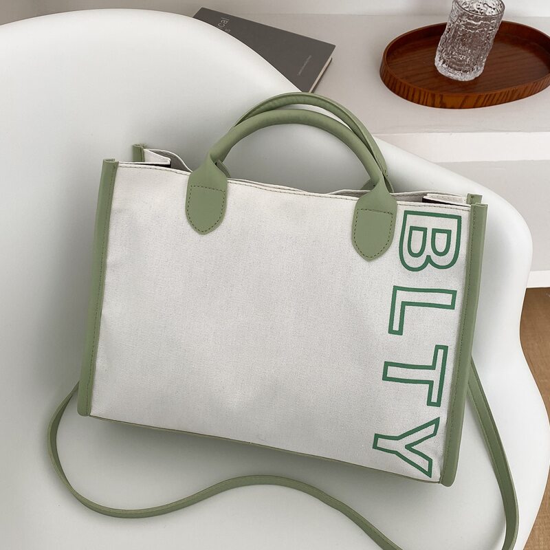 

Letter Graphic Tote Bag, Green