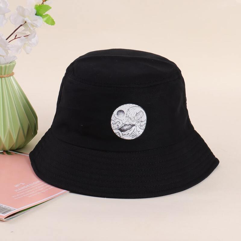

Guys Wave Print Bucket Hat, Black