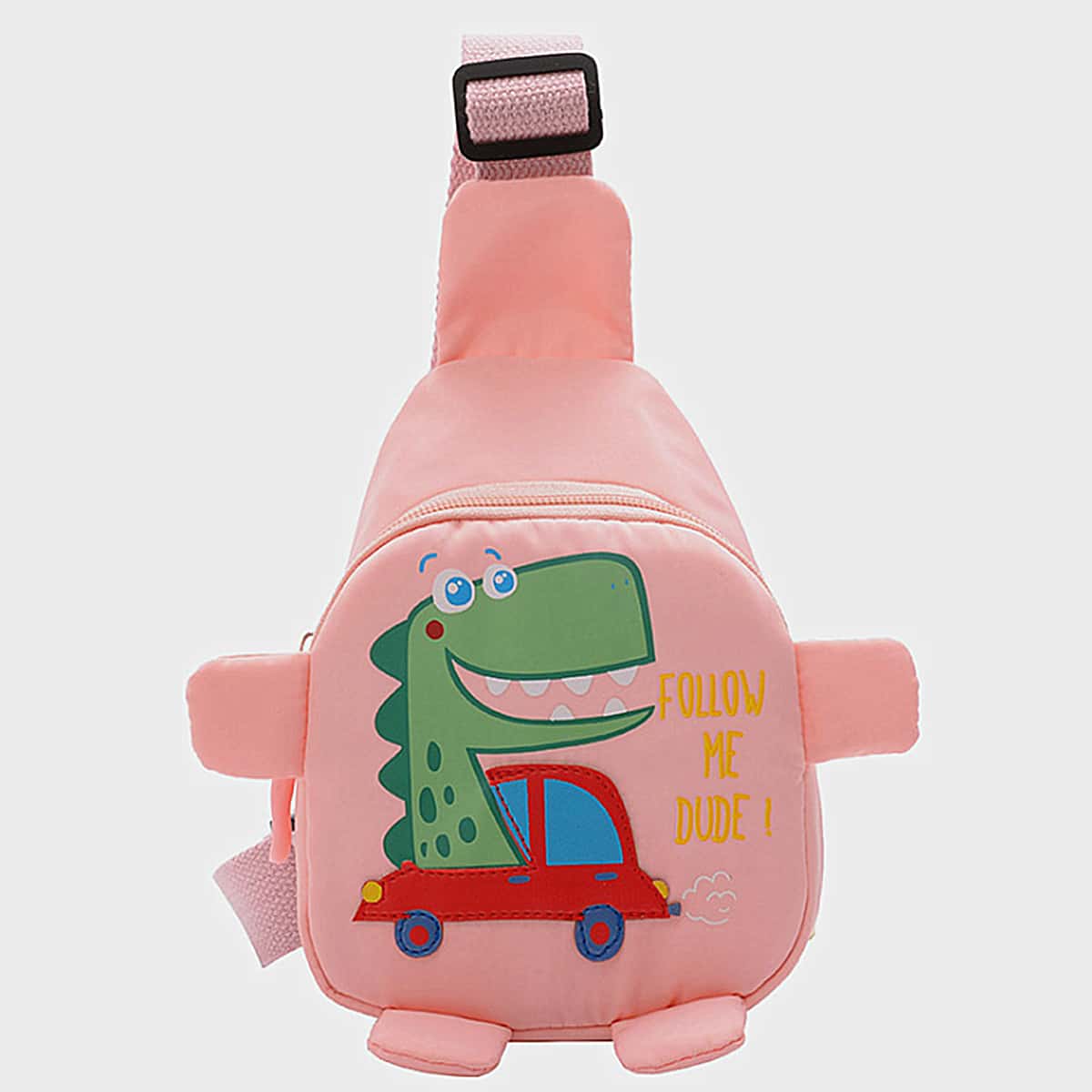 

Cartoon Dinosaur Print Sling Bag, Pink