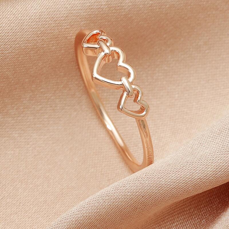 

Triple Heart Design Ring, Rose gold