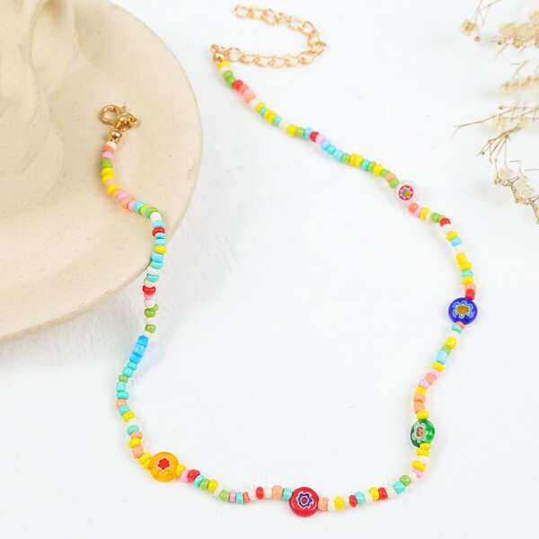 

Colorful Beaded Necklace, Multicolor