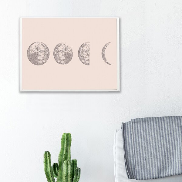 

Moon Print Unframed Painting, Beige