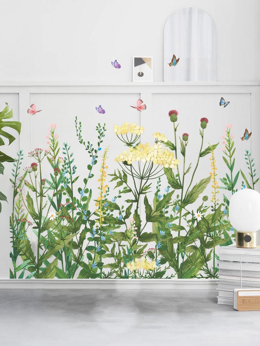 Plants Print Wall Sticker - Green - View 1