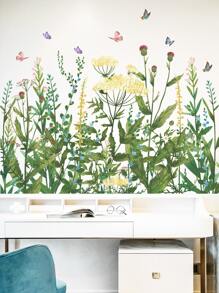 Plants Print Wall Sticker - Green - View 4