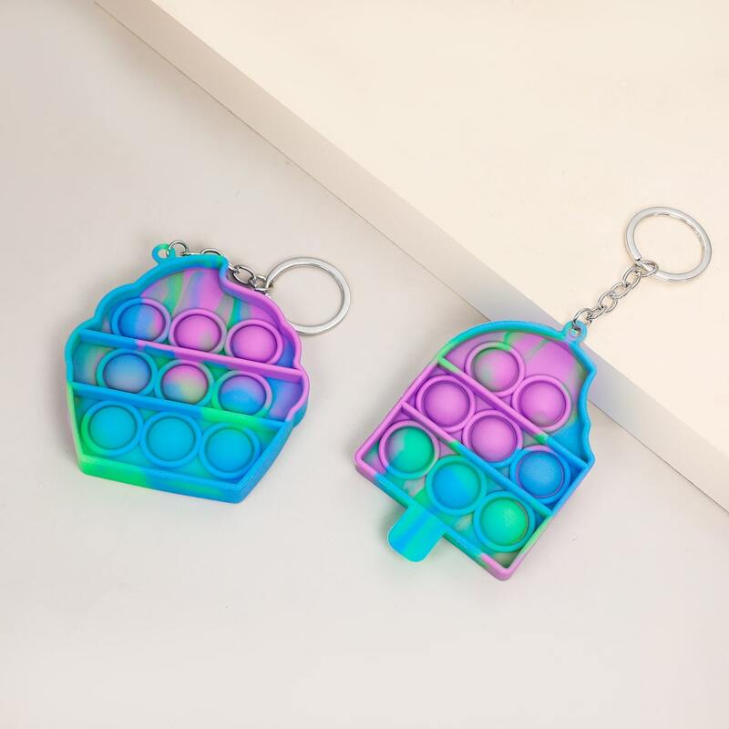 

2pcs Popsicle Charm Stress Relief Keychain, Multicolor