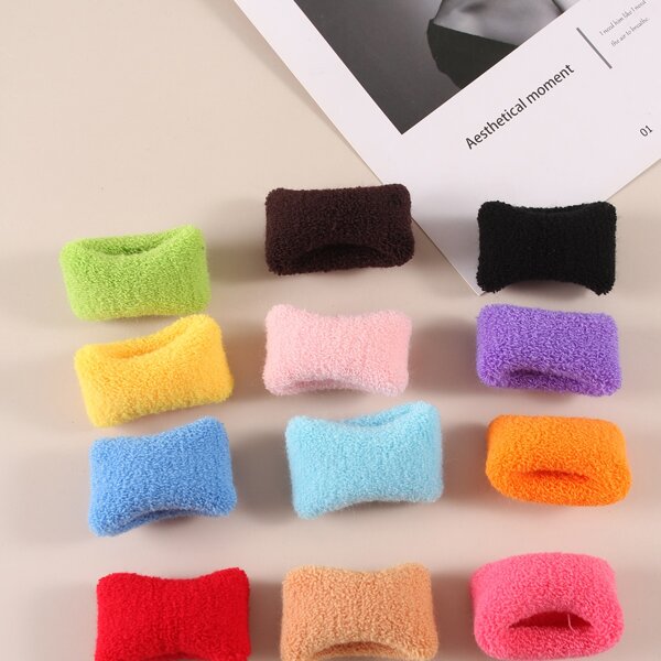 

12pcs Solid Hair Tie, Multicolor