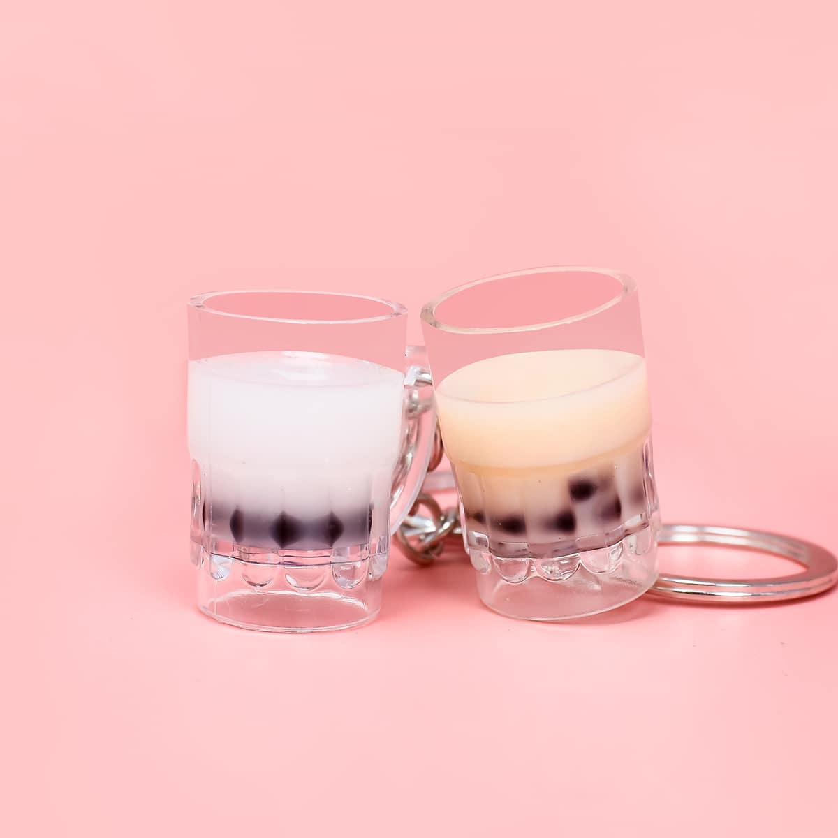 

2pcs Bubble Tea Charm Keychain, Multicolor