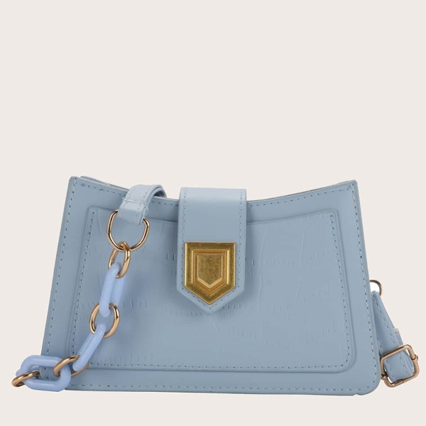 

Croc Embossed Crossbody Bag, Blue