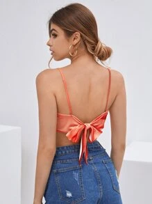 SHEIN VCAY 紮染金屬圓環細節結飾露背吊帶上衣 - 彩色 - 查看 2