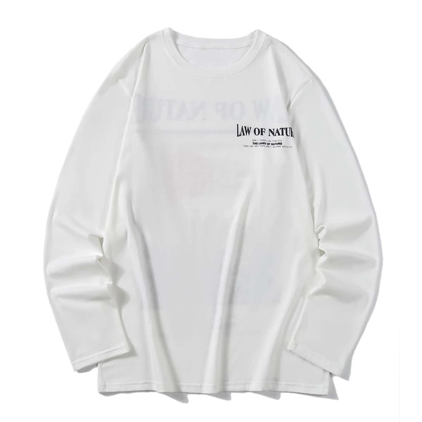 

Men Wave & Slogan Graphic Tee, Beige