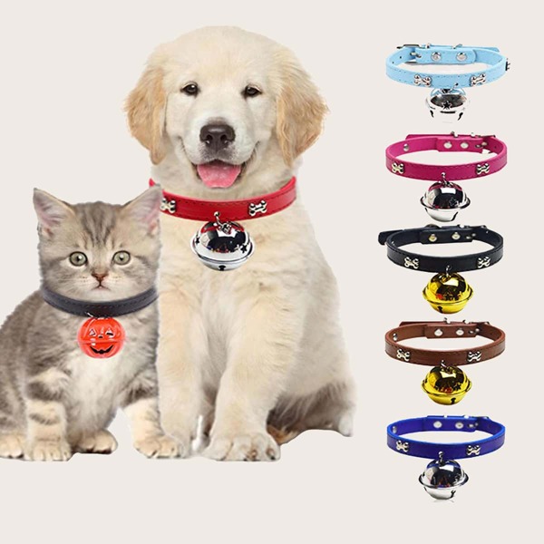 

1pc Bell Pendant Random Pet Collar, Multicolor