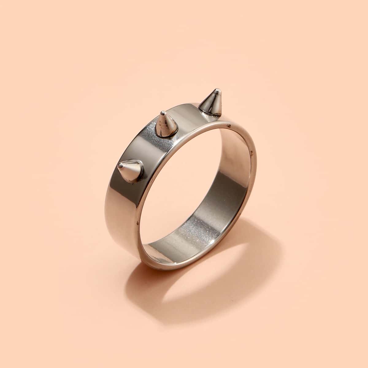 

Spiked Decor Ring, Silver